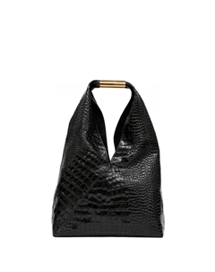 Сумка на плечо с тиснением под кожу крокодила, черный Mm6 maison margiela