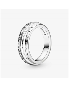 Кольцо Signature Triple Band Pave, серебро Pandora