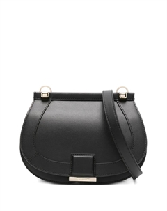 Замшевая кожаная сумка-клатч полумесяцем, черный Cromia