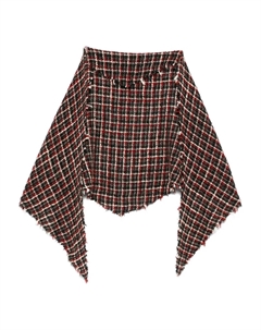 Шарф в клетку с бахромой, черный Faliero sarti