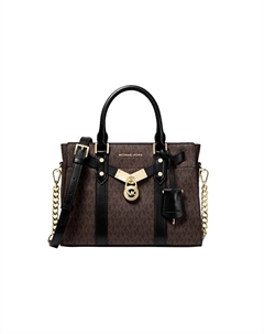 Сумка через плечо из искусственной кожи "Трубы" женская черно-коричневая Michael kors