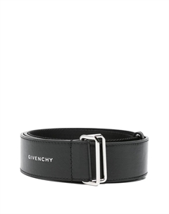 Кожаный ремень с тисненным логотипом, черный Givenchy