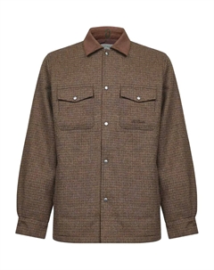 Жакет с накладными карманами в клетку "гусиная лапка", коричневый Mc2 saint barth