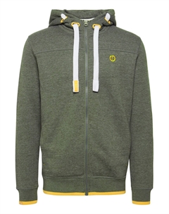 Худи с капюшоном на молнии Benjamin, mottled green Solid