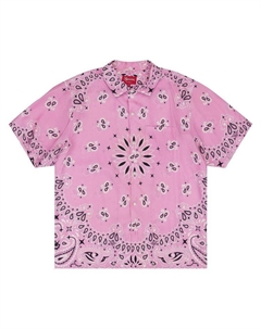 Рубашка Bandana Silk Short-Sleeve Shirt, Pink Supreme