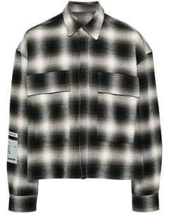 Клетчатая рубашка с нашивкой-логотипом, серый B1archive