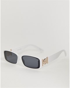 Квадратные солнцезащитные очки в белой оправе Boss Dusk to dawn