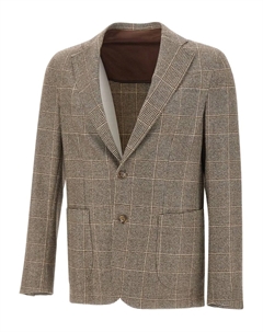 Клетчатый пиджак на пуговицах, коричневый Barba