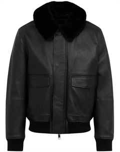 Кожаный бомбер, черный Yves salomon