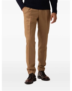 Брючные плиссированные брюки, коричневый Incotex