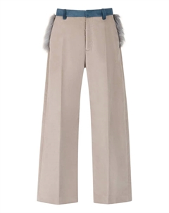 Бархатные брюки с искусственным мехом, нейтральный Marni