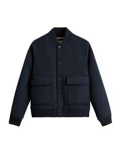 Бомбер с накладными карманами, синий Woolrich