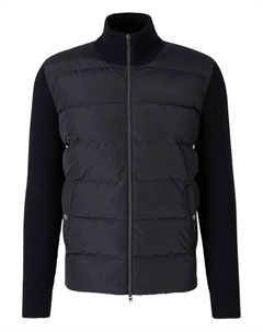 Стеганый вязаный кардиган, синий Herno