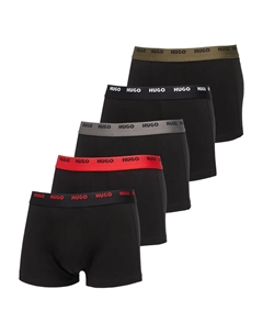 Боксеры с логотипом на поясе (набор из пяти штук), черный Hugo