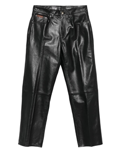 Кожаные брюки прямого кроя, черный Calvin klein