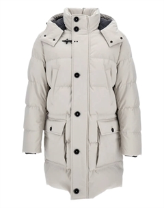 Пуховик с капюшоном, белый Fay