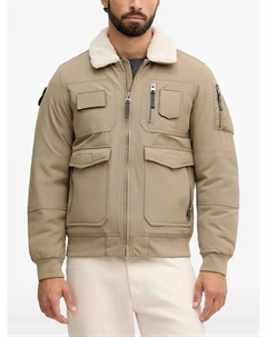 Бомбер с несколькими карманами и воротником из овчины, нейтральный Aeronautica militare