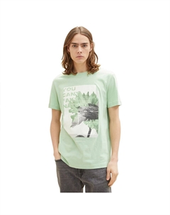 Футболка Printed 1037079 T-shirt, зеленый Tom tailor