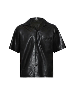 Рубашка Lightweight Leather Camp Shirt, Black Amiri