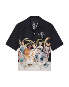 Рубашка Bar Scene Bowling Shirt, Black Amiri