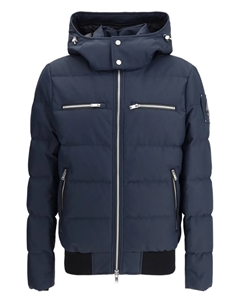 Бомбер с капюшоном на молнии, синий Moose knuckles