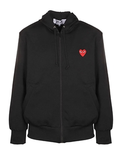 Свитшот с логотипом и нашивкой на молнии, черный Comme des garcons play