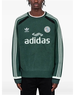 Полосатый джемпер с длинными рукавами, зеленый Adidas