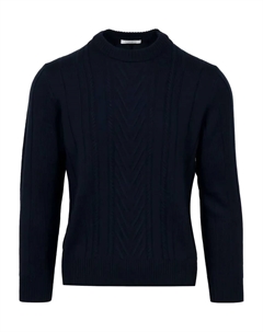 Свитер вязаный косичками, синий Paolo pecora