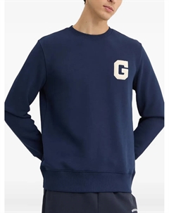 Свитшот с нашивками и круглым вырезом, синий Gant