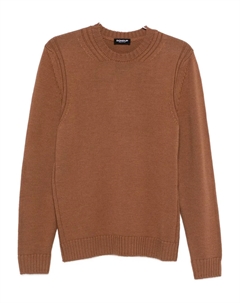 Рифленый свитер с круглым вырезом, коричневый Dondup