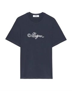 Футболка с вышитым логотипом, синий Msgm