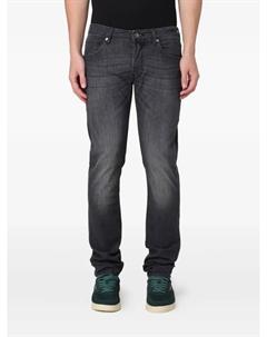 Джинсы с пятью карманами и эффектом стирки, черный Incotex