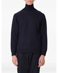 Свитер с воротником-гольф и рукавами реглан, синий Paolo pecora