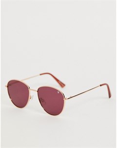 Круглые солнцезащитные очки в золотисто розовой оправе Nouveau Dusk to dawn