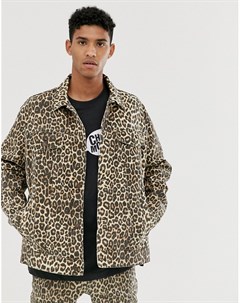 Джинсовая oversize куртка с гепардовым принтом Cheap monday
