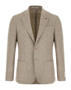 Однобортный пиджак с елочным узором, нейтральный Corneliani