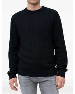 Фактурный свитер с круглым вырезом, черный Hugo