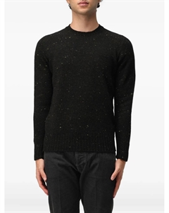 Свитер с круглым вырезом и крапинками, черный Drumohr
