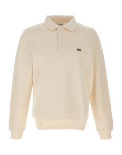 Поло с длинными рукавами и вышитым логотипом, нейтральный Lacoste