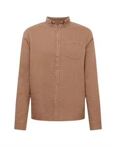 Рубашка на пуговицах классического кроя Austen, Brown Solid