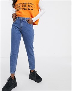 Укороченные джинсы в винтажном стиле с контрастной строчкой Noisy may