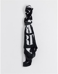 Черный легкий шарф с монограммой River island