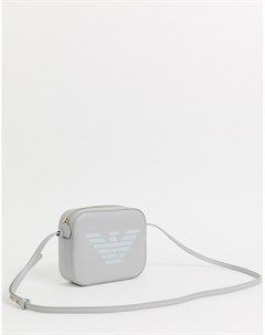 Кожаная миниатюрная сумка через плечо с логотипом Emporio armani