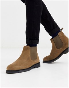 Серо коричневые ботинки челси Burton menswear