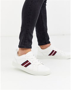 Белые кроссовки с красными полосками Burton menswear