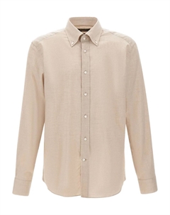 Рубашка в микроклетку на пуговицах, нейтральный Boss