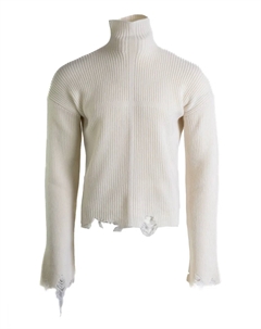 Вязаный свитер в рубчик, белый Matières fécales