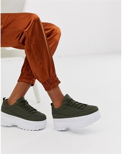 Зеленые кроссовки на платформе и шнуровке Truffle collection