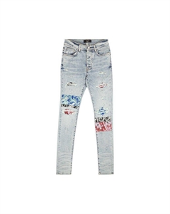 Джинсы Pajama Art Patch Skinny Jeans, Blue Amiri