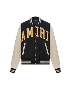 Куртка Bandana Print Logo Applique Varsity Jacket, Black Amiri